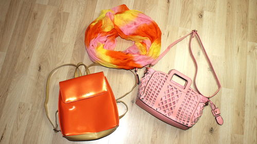 EUROLINE Sommer Tasche Rucksack Tuch Damen orange rosa