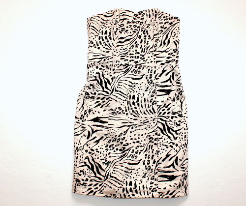 H&M Corsagen Etui Bandeau Kleid Damen Zebra Motiv 36