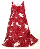 DELMOD Leinen Sommer Kleid Damen rot weiß Midi 40