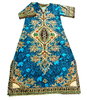 KAFTAN Sommer Kleid lang blau Kurzarm Orient Afrika 40 42
