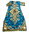 KAFTAN Sommer Kleid lang blau Kurzarm Orient Afrika 40 42