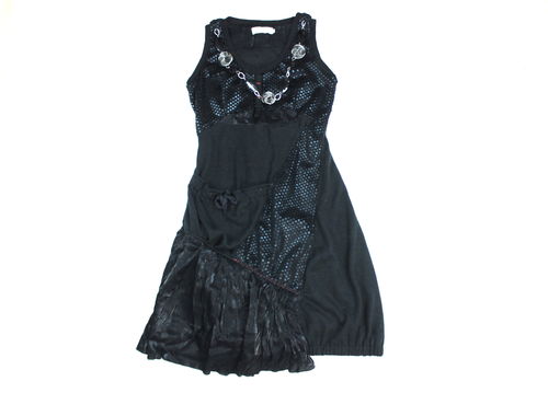 D-STIAG Winter Kleid A-Linie Damen Woll Optik schwarz S