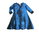FASHION APOLDA Winter Mini Kleid Damen 3/4 Arm blau M