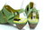EVERYBODY Sandaletten Slingbacks Damen Leder grün 39