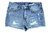 H&M Jeans Shorty Hot Pants Destroyed Denim blue 38