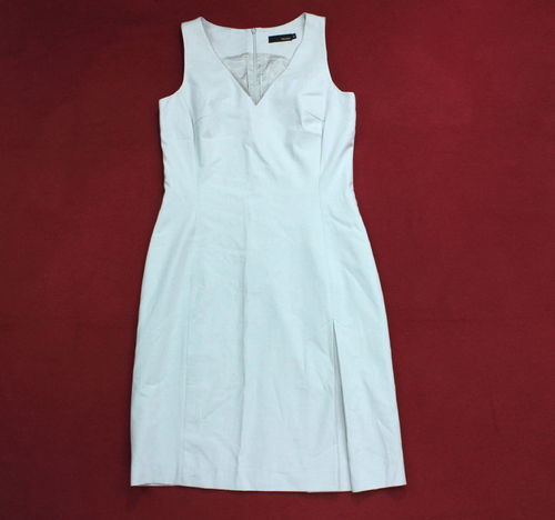 H&M Etui Kleid Business knielang ohne Arm hellgrau 40