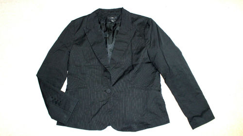 H&M Business Blazer Jacke Damen Nadelstreifen schwarz 46