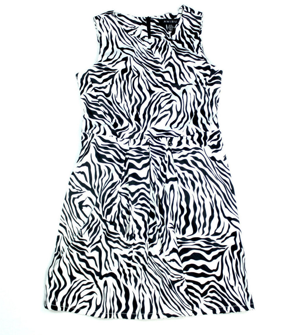 Amisu Zebra Mini Kleid Damen Schwarz Weiss 36 Wolkengang De