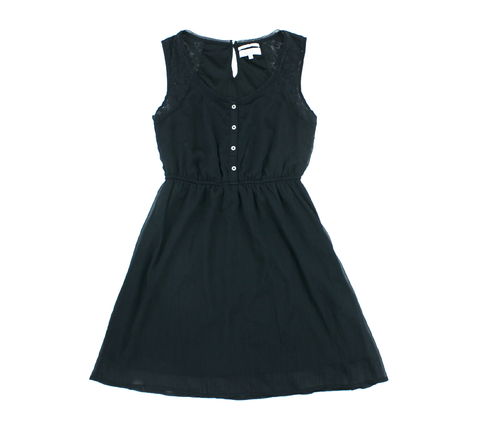 C&A Spitzen Mini Kleid ärmellos schwarz A-Linie M