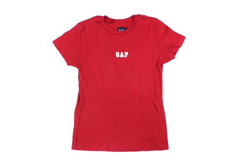 GAP T Shirt Damen rot Labeldruck Kurzarm Rundhals XS