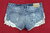 PIMKIE Jeans Hot Pants Shorty Spitze Denim blau 34