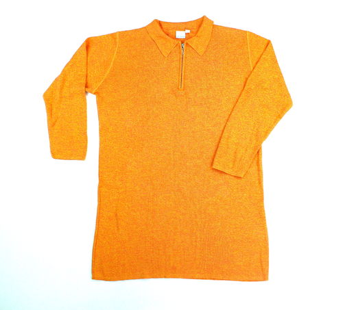 ULLA POPKEN Long Strick Pullover Polo Damen orange M