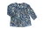 H&M Streublümchen Bluse V-Ausschnitt Puffärmel dunkelblau 36