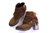 Cowboy Stiefeletten Ankle Boots Schnür Optik Damen braun 39