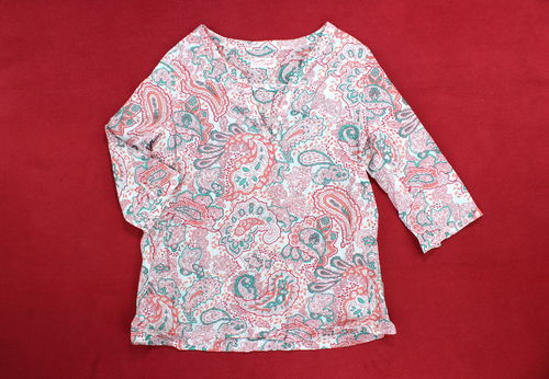 TCM Sommer Bluse Tunika Damen rosa weiß 3/4 Arm 42