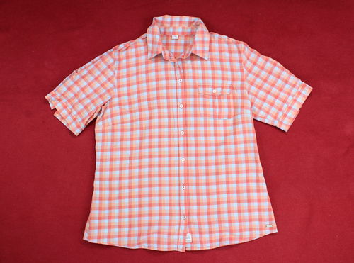 S.OLIVER Country Sommer Bluse kariert apricot Kent 42