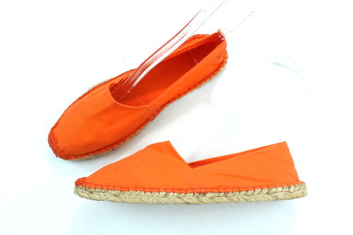 Bast Stoff Schuhe Damen Sommer weich orange 39