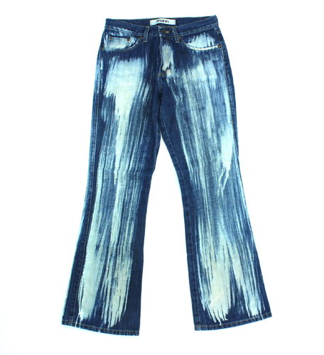 MAVI Boot Cut Jeans Hose Damen Denim blau weiß W 28 L 30