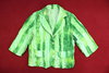 Sommer Blazer Jacke Damen Crincle Spitze 3/4 Arm grün 48