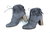 JUMEX Fransen Boots Stiefeletten High Heels Damen grau 39