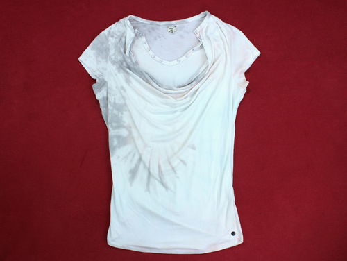 KHUJO Lagen Shirt Sommer Damen marmoriert Kurzarm M