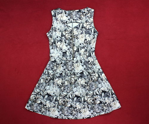 Sommer Mini Kleid Long Tunika Damen Blumen A-Linie M