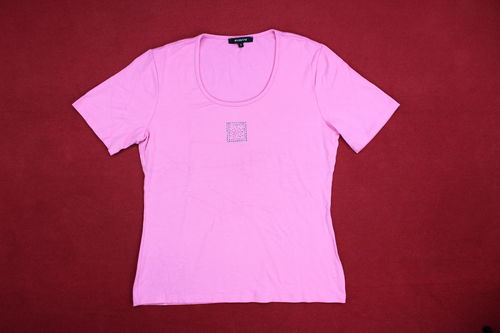 FABIANI Straß Shirt Damen Sommer rosa Kurzarm S