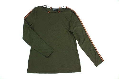 TUZZI Shirt Pullover Damen oliv dunkel Langarm Stretch 40