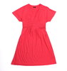 ESPRIT Sommer Kleid A-Linie rot V-Ausschnitt Gürtel 2XL