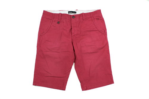 C&A Sommer Jeans Hose Bermuda rot Chino Knöpfe W 36