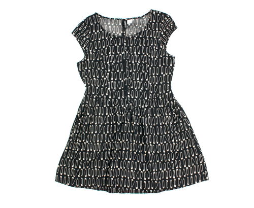 H&M Mini Sommer Kleid Kurzarm Sicherheitsnadeln schwarz 40