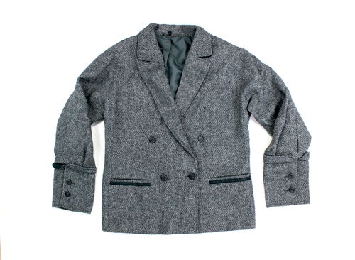 WOLFF Vintage Woll Jacke Blazer Damen Winter grau 40