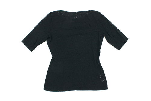 WOLFORD Spitzen Shirt Top Kurzarm Damen schwarz S