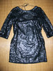 H&M Abendkleid Pailletten Mini rückenfrei schwarz Glitzer 34